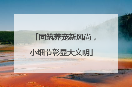 同筑养宠新风尚，小细节彰显大文明