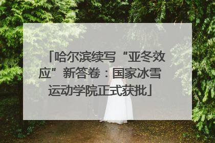 哈尔滨续写“亚冬效应”新答卷：国家冰雪运动学院正式获批