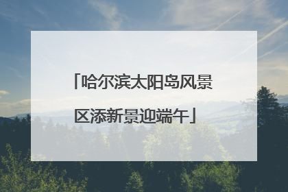 哈尔滨太阳岛风景区添新景迎端午