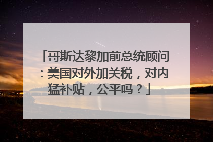 哥斯达黎加前总统顾问：美国对外加关税，对内猛补贴，公平吗？