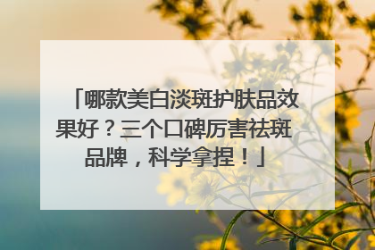 哪款美白淡斑护肤品效果好？三个口碑厉害祛斑品牌，科学拿捏！