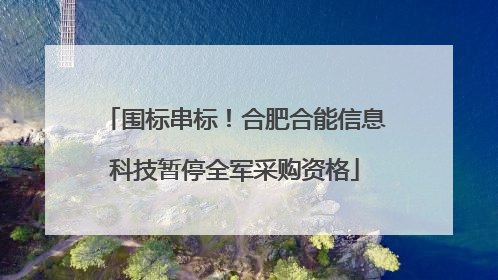 围标串标！合肥合能信息科技暂停全军采购资格