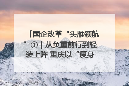 国企改革“头雁领航”③｜从负重前行到轻装上阵 重庆以“瘦身”谋“健体”