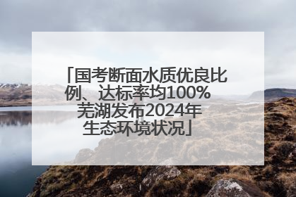 国考断面水质优良比例、达标率均100% 芜湖发布2024年生态环境状况
