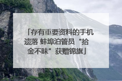 存有重要资料的手机遗落 蚌埠泊管员“拾金不昧”获赠锦旗