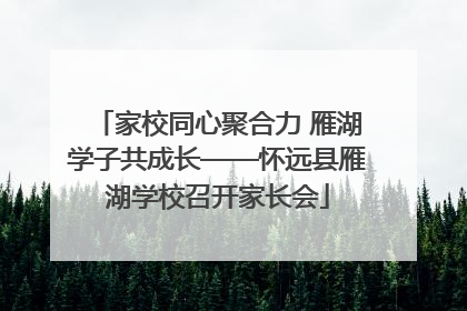 家校同心聚合力 雁湖学子共成长——怀远县雁湖学校召开家长会