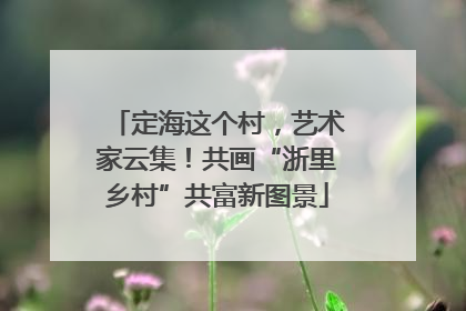 定海这个村，艺术家云集！共画“浙里乡村”共富新图景