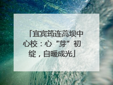 宜宾筠连蒿坝中心校：心“芽”初绽，自暖成光