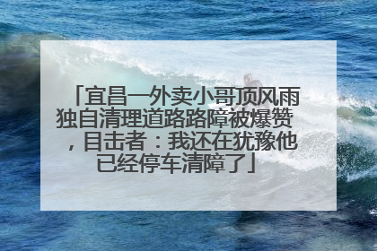 宜昌一外卖小哥顶风雨独自清理道路路障被爆赞，目击者：我还在犹豫他已经停车清障了