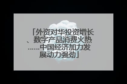外资对华投资增长、数字产品消费火热……中国经济加力发展动力强劲