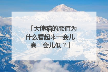 大熊猫的颜值为什么看起来一会儿高一会儿低？