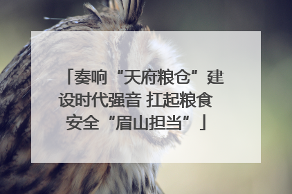 奏响“天府粮仓”建设时代强音 扛起粮食安全“眉山担当”