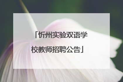 忻州实验双语学校教师招聘公告