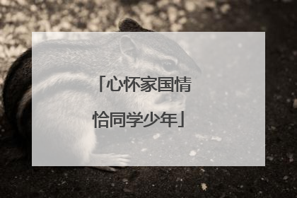 心怀家国情 恰同学少年