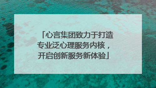 心言集团致力于打造专业泛心理服务内核，开启创新服务新体验