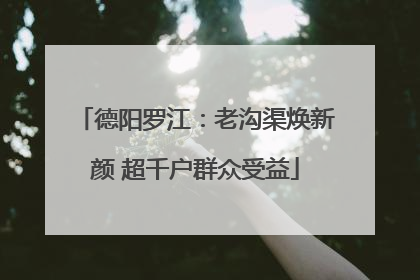 德阳罗江：老沟渠焕新颜 超千户群众受益