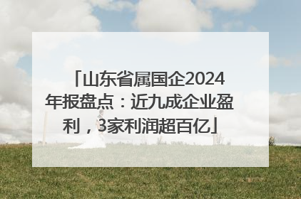 山东省属国企2024年报盘点：近九成企业盈利，3家利润超百亿