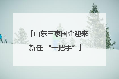 山东三家国企迎来新任 “一把手”