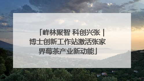 峰林聚智 科创兴张｜博士创新工作站激活张家界莓茶产业新动能