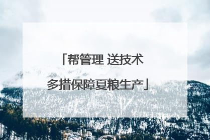 帮管理 送技术 多措保障夏粮生产
