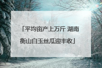平均亩产上万斤 湖南衡山白玉丝瓜迎丰收