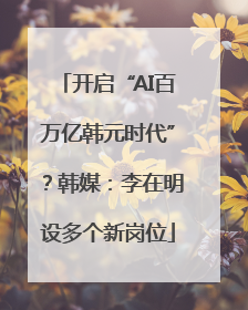 开启“AI百万亿韩元时代”？韩媒：李在明设多个新岗位