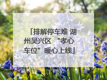 排解停车难 湖州吴兴区 “孝心车位”暖心上线