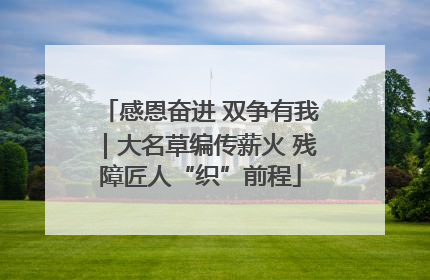 感恩奋进 双争有我｜大名草编传薪火 残障匠人“织”前程