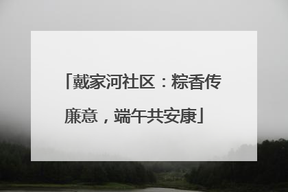 戴家河社区：粽香传廉意，端午共安康