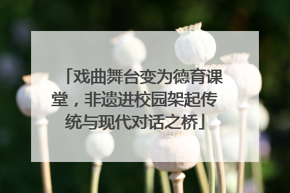 戏曲舞台变为德育课堂，非遗进校园架起传统与现代对话之桥
