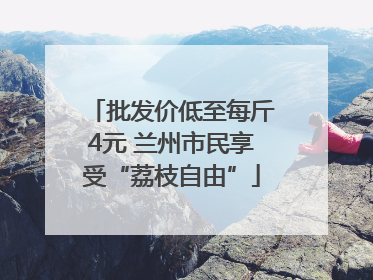 批发价低至每斤4元 兰州市民享受“荔枝自由”