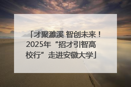 才聚濉溪 智创未来！2025年“招才引智高校行”走进安徽大学