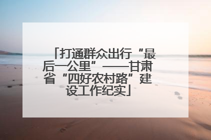 打通群众出行“最后一公里”——甘肃省“四好农村路”建设工作纪实