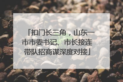扣门长三角，山东一市市委书记、市长接连带队招商谋深度对接