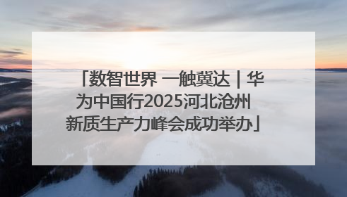 数智世界 一触冀达｜华为中国行2025河北沧州新质生产力峰会成功举办