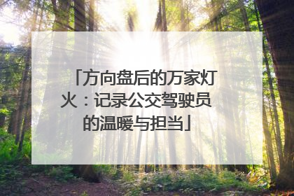 方向盘后的万家灯火：记录公交驾驶员的温暖与担当