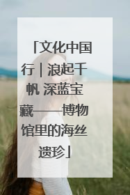 文化中国行｜浪起千帆 深蓝宝藏——博物馆里的海丝遗珍