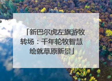 新巴尔虎左旗游牧转场：千年轮牧智慧绘就草原新景