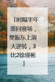时隔半年重回赛场，樊振东上演大逆转，3比2徐瑛彬
