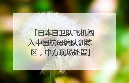 日本自卫队飞机闯入中国航母编队训练区，中方现场处置