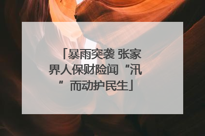 暴雨突袭 张家界人保财险闻“汛”而动护民生