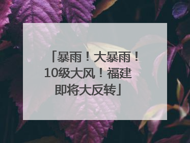 暴雨！大暴雨！10级大风！福建即将大反转