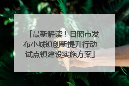 最新解读！日照市发布小城镇创新提升行动试点镇建设实施方案