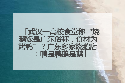 武汉一高校食堂称“烧鹅饭是广东俗称，食材为烤鸭”？广东多家烧鹅店：鸭是鸭鹅是鹅