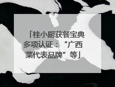 桂小厨获餐宝典多项认证：“广西菜代表品牌”等
