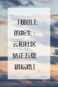 梯田上的新生：云和社区矫正五载耕耘路