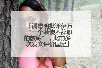 潘粤明批评伊万“一个装傻不辞职的教练”，此前多次发文评价国足