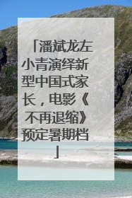 潘斌龙左小青演绎新型中国式家长，电影《不再退缩》预定暑期档