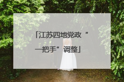 江苏四地党政“一把手”调整