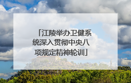 江陵举办卫健系统深入贯彻中央八项规定精神轮训